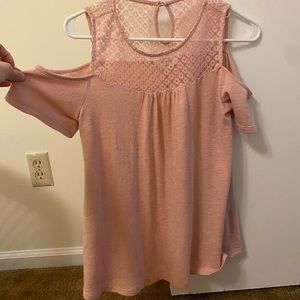 No Comment Pink Cold Shoulder Top